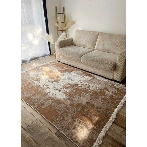 Tapis Réversible Abstrait Marron Gris Colorado 04 Marron - 80x150 Cm