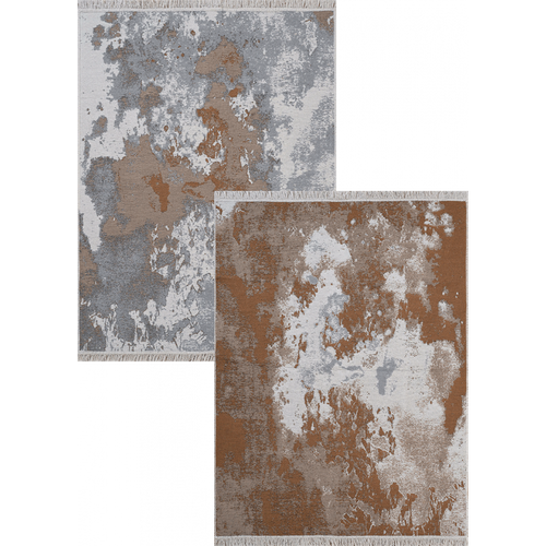 Tapis Réversible Abstrait Marron Gris Colorado 04 Marron - 80x150 Cm