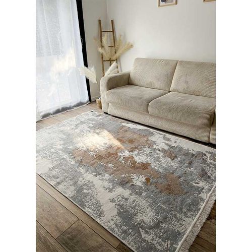 Tapis Réversible Abstrait Marron Gris Colorado 04 Marron - 80x150 Cm