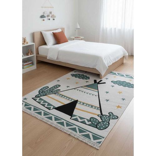 Tapis Enfant Réversible Tipi Crème Vert Colorado Kids Crème - 120x170 Cm