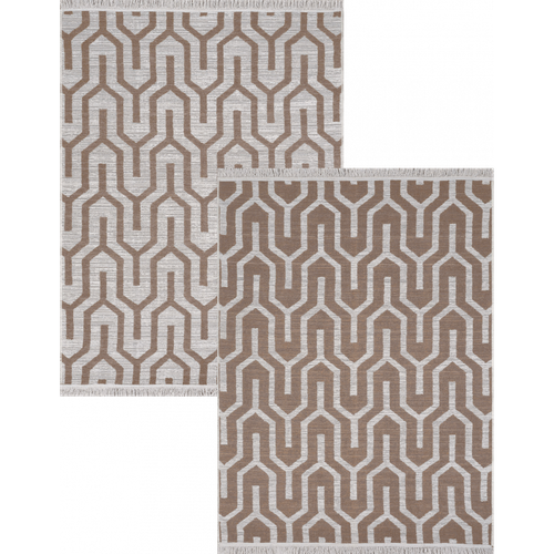 Tapis Réversible Beige Crème Géométrique Colorado 05 Beige - 120x170 Cm