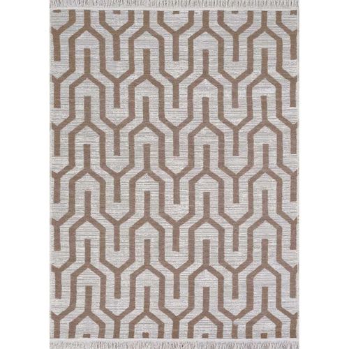 Tapis Réversible Beige Crème Géométrique Colorado 05 Beige - 120x170 Cm