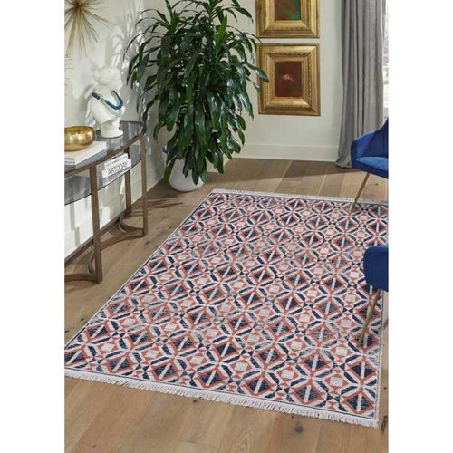 Tapis Réversible Kilim Aztèque Terracotta Colorado 07 Orange - 120x170 Cm