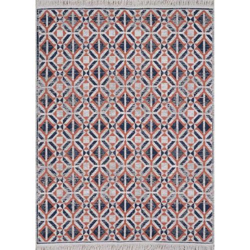 Tapis Réversible Kilim Aztèque Terracotta Colorado 07 Orange - 120x170 Cm