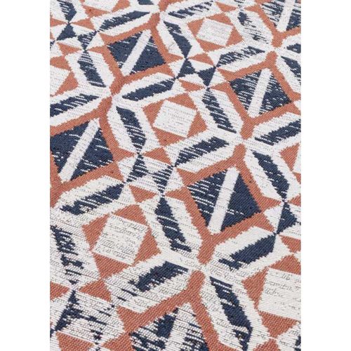Tapis Réversible Kilim Aztèque Terracotta Colorado 07 Orange - 120x170 Cm