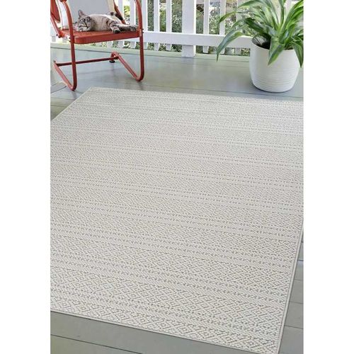 Tapis Extérieur Et Intérieur Ethnique Crème Toulon 91 Crème - 80x150 Cm
