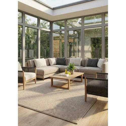 Tapis Extérieur Et Intérieur Uni Toulon 145 Beige - 160x230 Cm