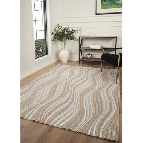 Tapis Géométrique Beige Marron Dubai 44 Beige - 160x230 Cm