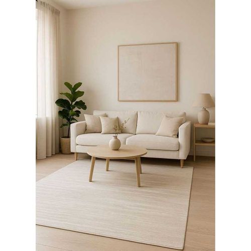 Tapis Uni Crème Satiné Dubai 45 Crème - 300x400 Cm