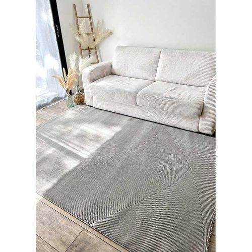 Tapis Lavable Motif Géométrique - Oslo 77 Gris - 80x150 Cm