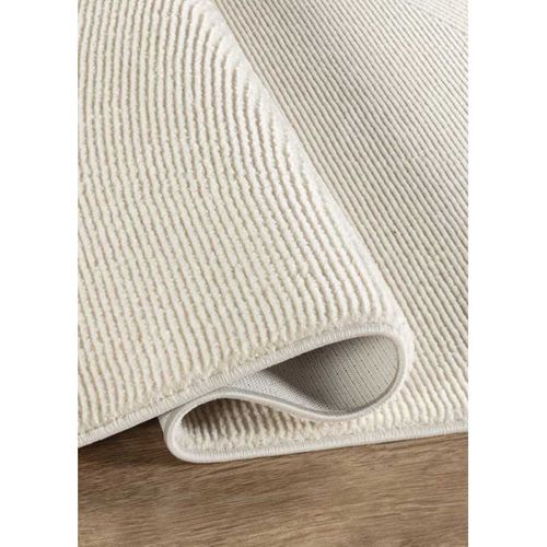 Tapis Lavable Motif Géométrique - Oslo 77 Crème - 80x300 Cm