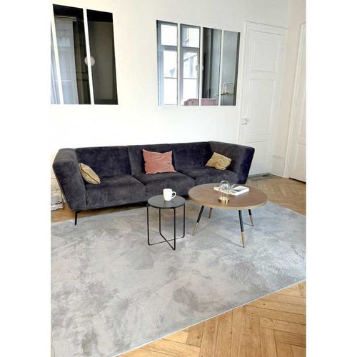 Tapis Doux Fourrure Uni - Laponie 01 Gris - 60x100 Cm