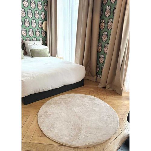 Tapis Doux Fourrure Uni - Laponie 01 Beige - 200x200 Cm