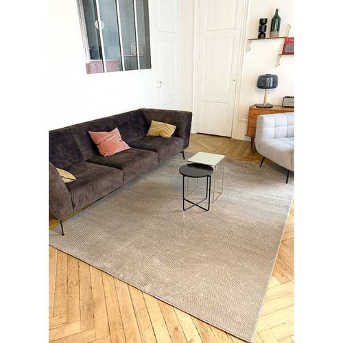 Tapis Lavable Géométrique - Toulouse 01 Beige - 80x150 Cm