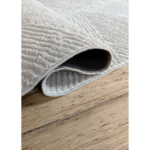 Tapis Lavable Géométrique - Toulouse 01 Gris - 60x100 Cm