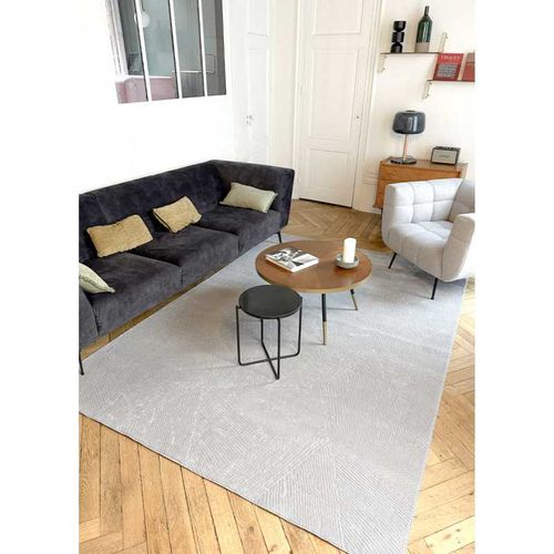 Tapis Lavable Géométrique - Toulouse 01 Gris - 60x100 Cm