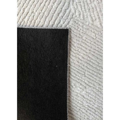 Tapis Lavable Géométrique - Toulouse 01 Gris - 80x150 Cm