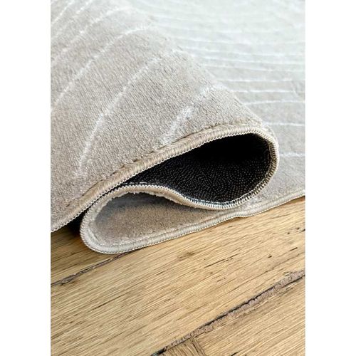 Tapis Lavable Abstrait - Toulouse 02 Beige - 80x300 Cm