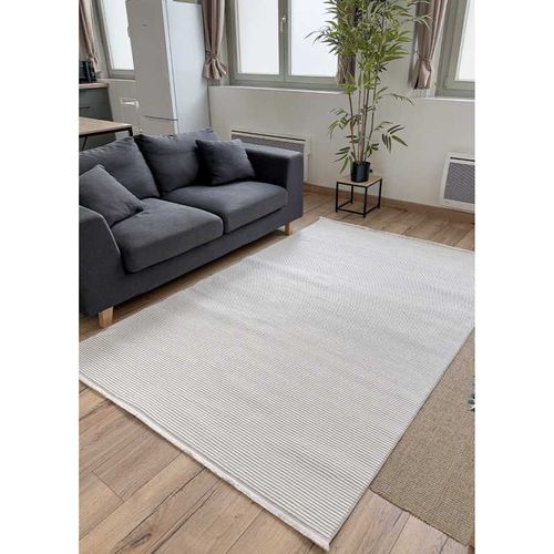 Tapis Uni Bordeaux 21 Blanc - 120x170 Cm
