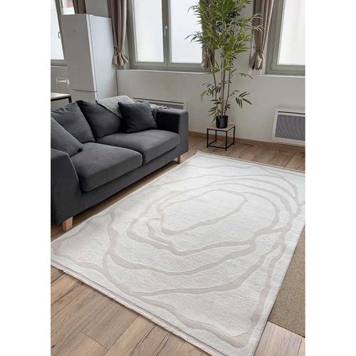 Tapis Abstrait Bordeaux 93 Blanc - 120x170 Cm