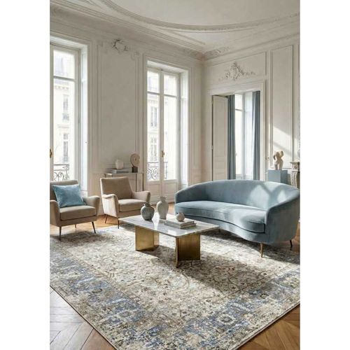 Tapis Vintage - Oran 333 Bleu - 80x150 Cm
