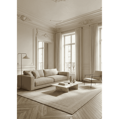 Tapis Tissé Extérieur Intérieur Panama 95 Crème - 80x150 Cm