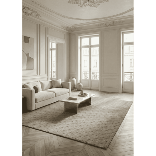 Tapis Extérieur Et Intérieur Damier Toulon 36 Beige - 240x330 Cm