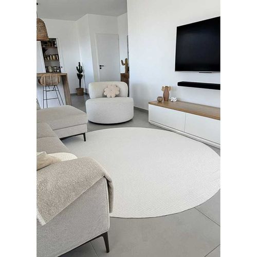Tapis Uni Nancy 29 Blanc - 120x120 Cm