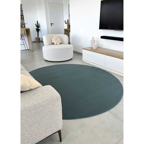 Tapis Uni Nancy 29 Bleu Canard - 120x120 Cm