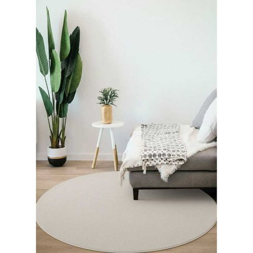 Tapis Uni Lavable En Machine Avignon Crème - 120x120 Cm