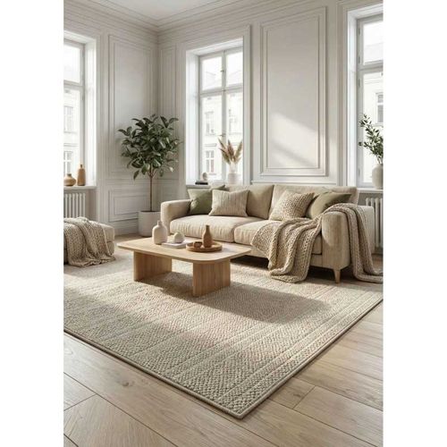 Tapis Extérieur Et Intérieur Ethnique Toulon 91 Beige - 200x290 Cm