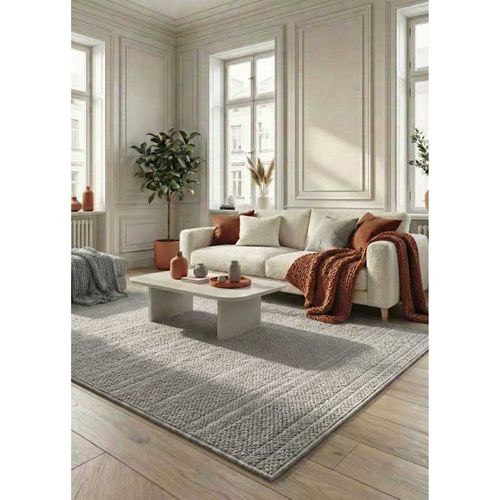 Tapis Extérieur Et Intérieur Ethnique Toulon 91 Gris - 200x290 Cm