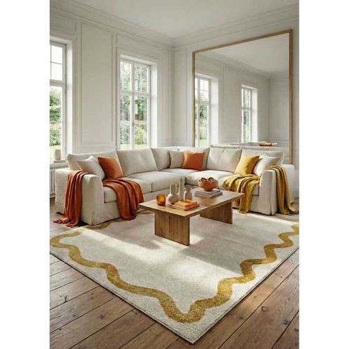 Tapis Moderne Coloré - Annecy 12 Jaune - 80x300 Cm