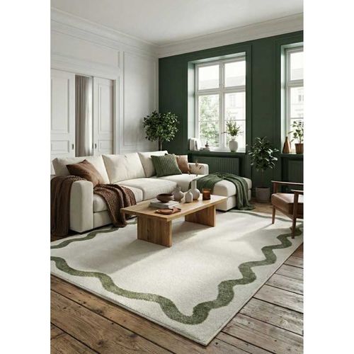 Tapis Moderne Coloré - Annecy 12 Vert - 80x300 Cm