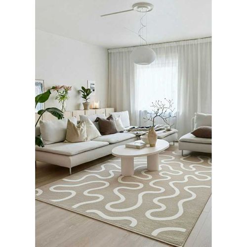 Tapis Abstrait - Annecy 13 Beige - 80x150 Cm