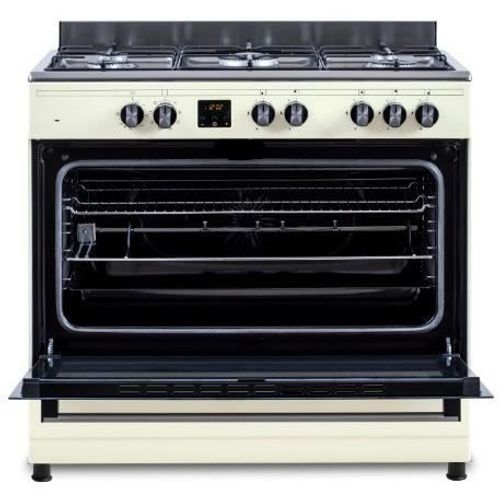 Cuisinière Piano Four Multifonctions Catalyse - Cecp9060cd - 95 L - L90 X H85 Cm - Crème / Inox