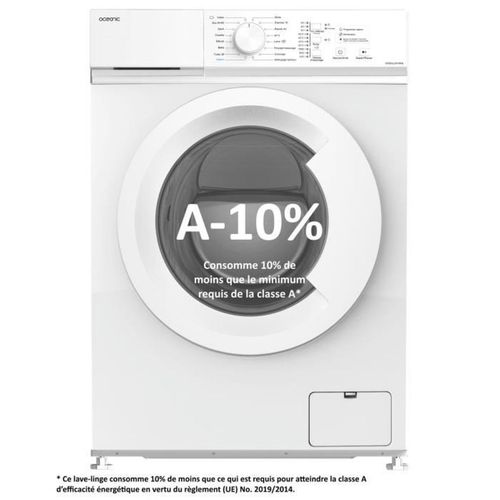Lave-linge Frontal  Oceall610wa - 6 Kg - Induction - 60 Cm - 1000 Trs/ Min - Blanc