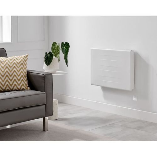 Radiateur Électrique Fixe à Inertie Seche - Double Coeur De Chauffe - 1000 W - Blanc Mat -nf
