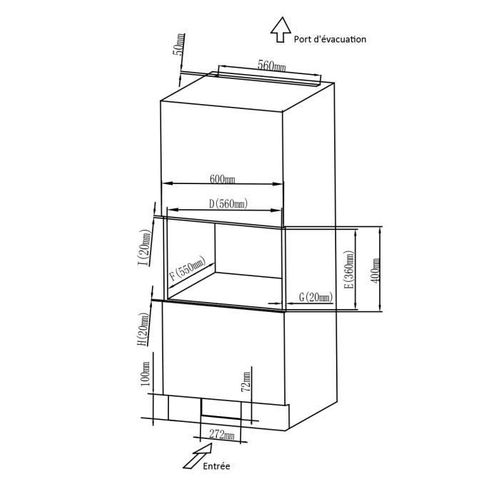 Micro-ondes Encastrable - Cemo20ebm2 - 1280 W - L59,5xh38,5xp35,3 Cm - 20l - Noir