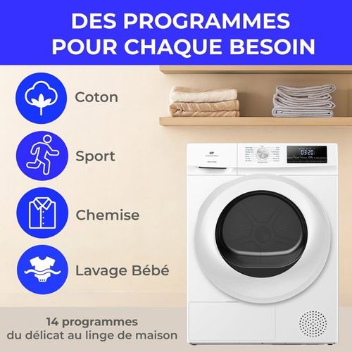 Seche-linge Pompe à Chaleur - Cesl7pcwe - 7 Kg - 60 Cm - Classe E - Blanc