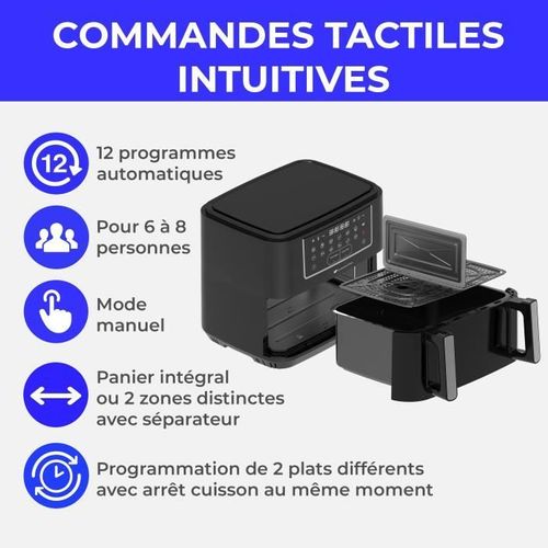 Friteuse à Air Sans Huile - Cefr2400tb - 2600 W - 10,5 L - Noir