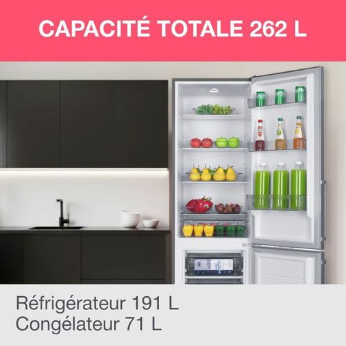 Réfrigérateur Combiné - Oceafc262stds - 262 L - Classe D - 55 X 56 X 180 Cm - Silver