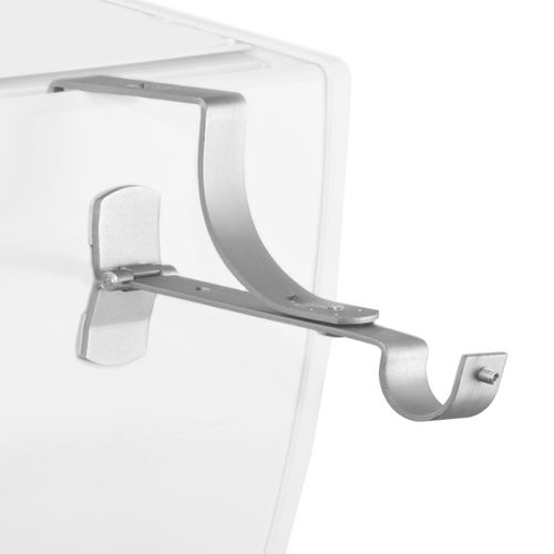 2 Supports De Tringle Sans Perçage Pour Coffre De Volet Roulant - Ø 20 Mm - Argent