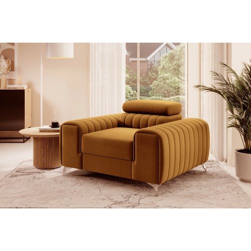 Fauteuil Lario En Velours Bronze
