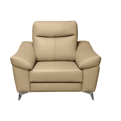 Fauteuil 1 Place Relax Électrique Louis En Cuir Beige