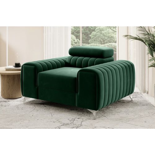 Fauteuil 1 Place Lario En Velours Vert