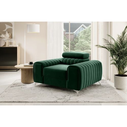 Fauteuil 1 Place Lario En Velours Vert