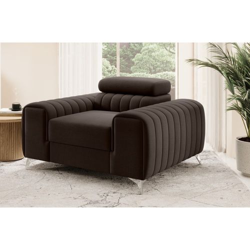 Fauteuil 1 Place Lario En Velours Chocolat