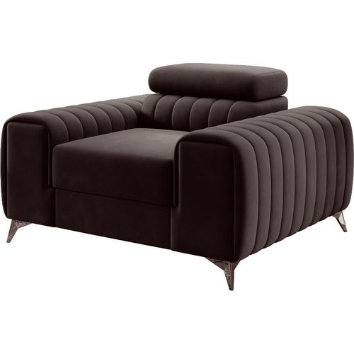 Fauteuil 1 Place Lario En Velours Chocolat