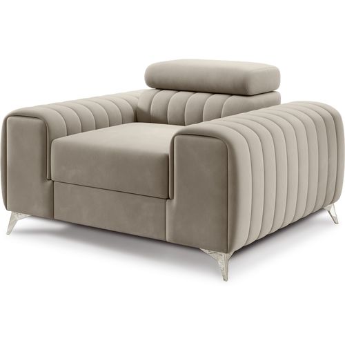 Fauteuil 1 Place Lario En Velours Beige